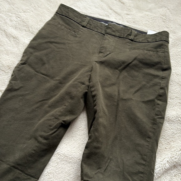 Banana Republic Dark Olive Green Stretch Pants | Classic Straight Leg Trousers - Picture 2 of 6